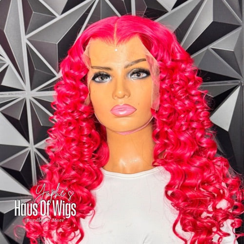 30” Bodywave Lacefrontal Custom Color Red Wig