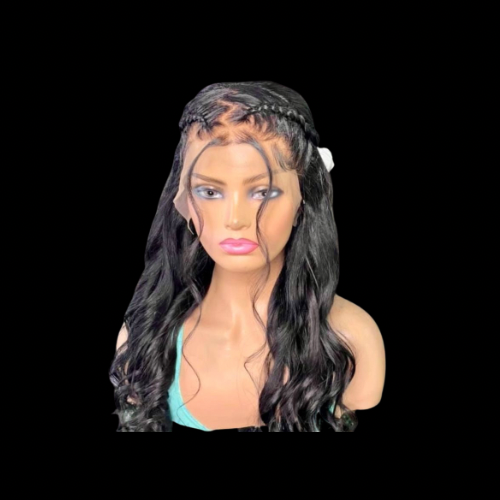 Brazilian Lace Frontal Wig (Hand Curls, Two Braids)