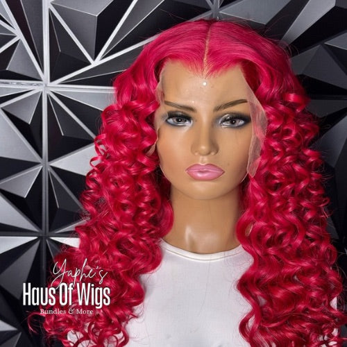 30” Bodywave Lacefrontal Custom Color Red Wig