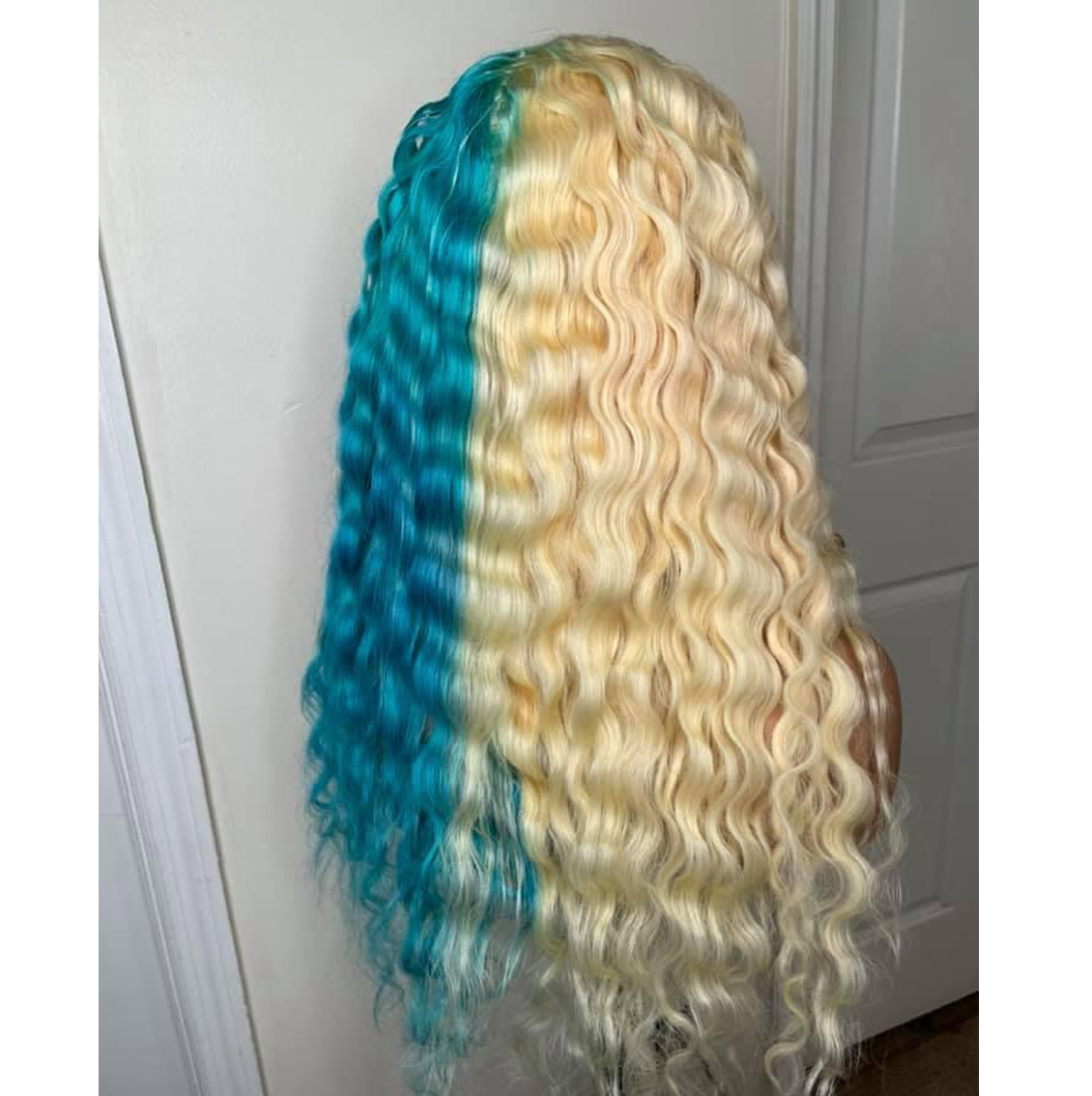 Brazilian Lace Frontal Wig (Straight Crimps, Custom Color)