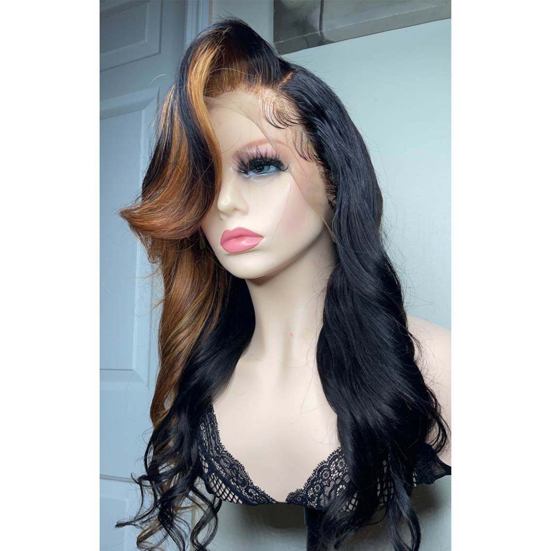 Custom Brazilian Lace Frontal Wig (Bodywave-Highlights)