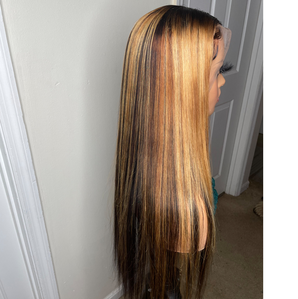 Custom Brazilian Lace Frontal Wig (Straight-Highlights)