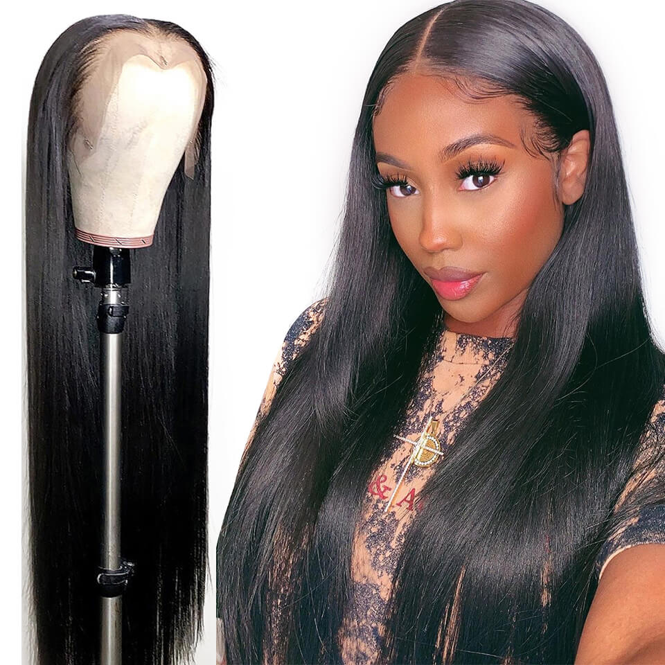 Natural Black Custom Lace Closure Wig